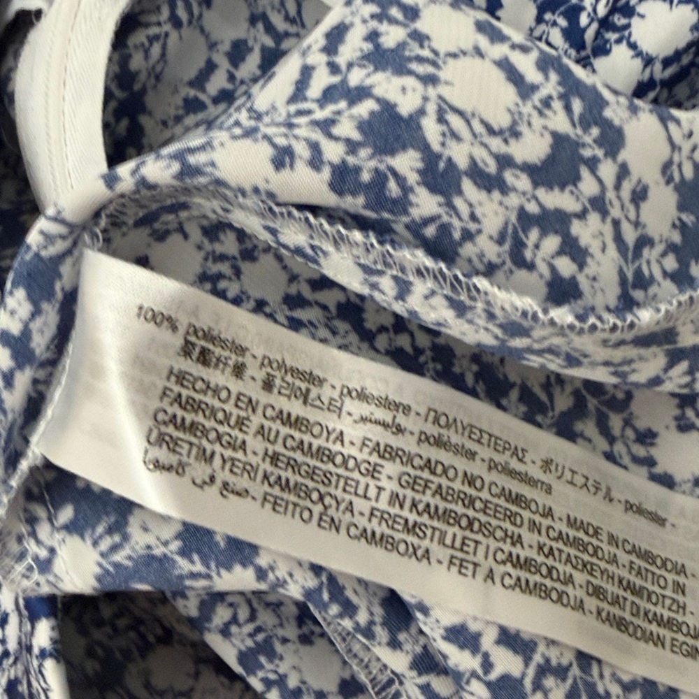 NWT Zara Blue and White Floral Satin Mini Skirt - Picture 8 of 8
